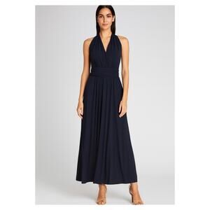 NWT Hyacinth House Tuckernuck Black Halter Maxi Dress Small Tie Waist Jersey